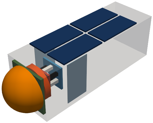 Radiative power receiver CubeSat module